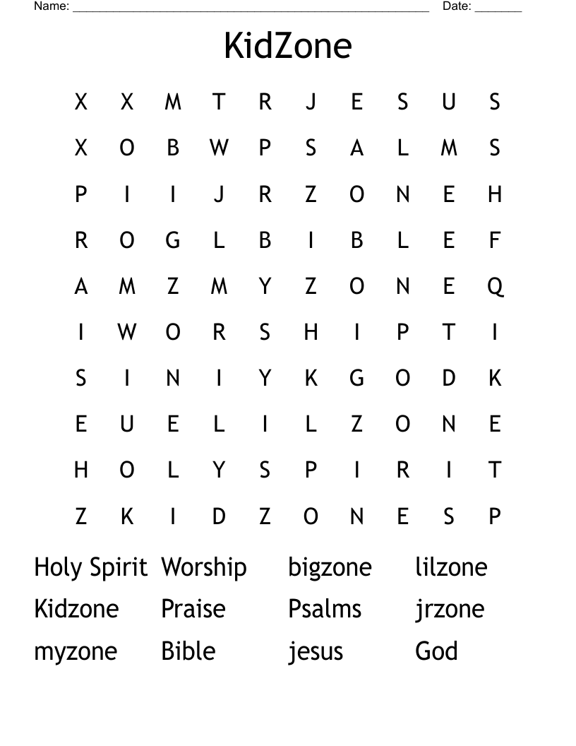 KidZone Word Search
