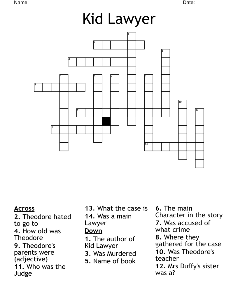 Kid Lawyer Crossword
