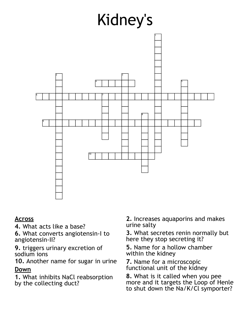 Kidney's Crossword