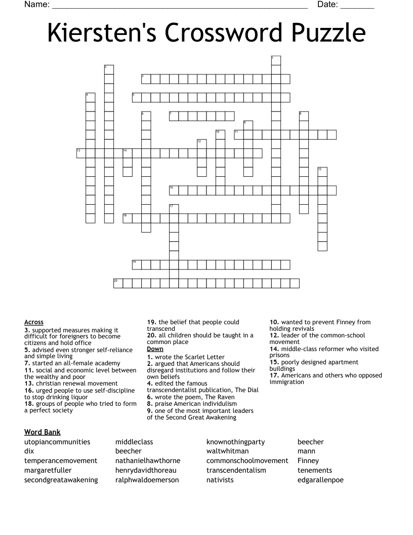 Kiersten's Crossword Puzzle