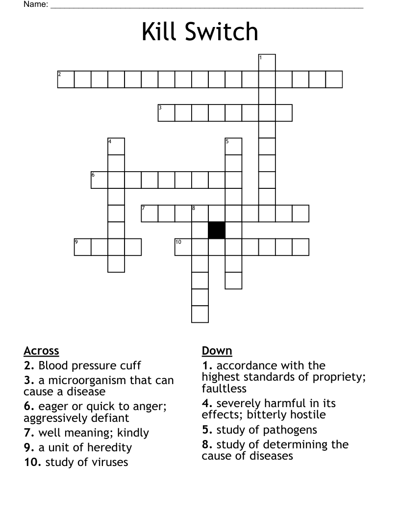 Kill Switch Crossword