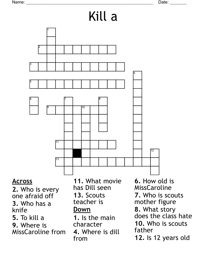 Kill a  Crossword