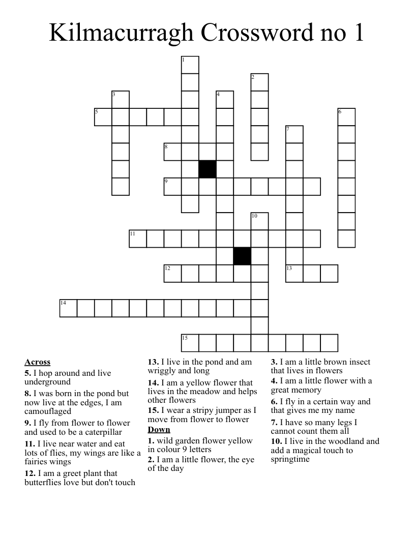 Kilmacurragh Crossword no 1