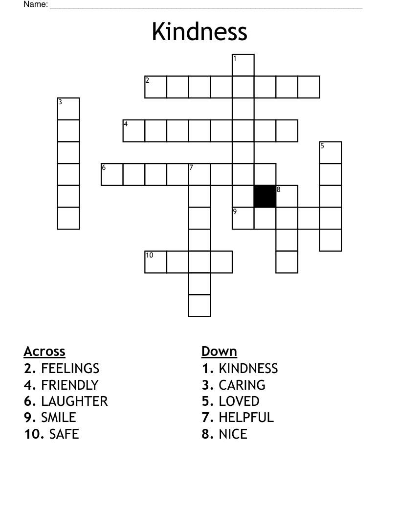 Kindness Crossword
