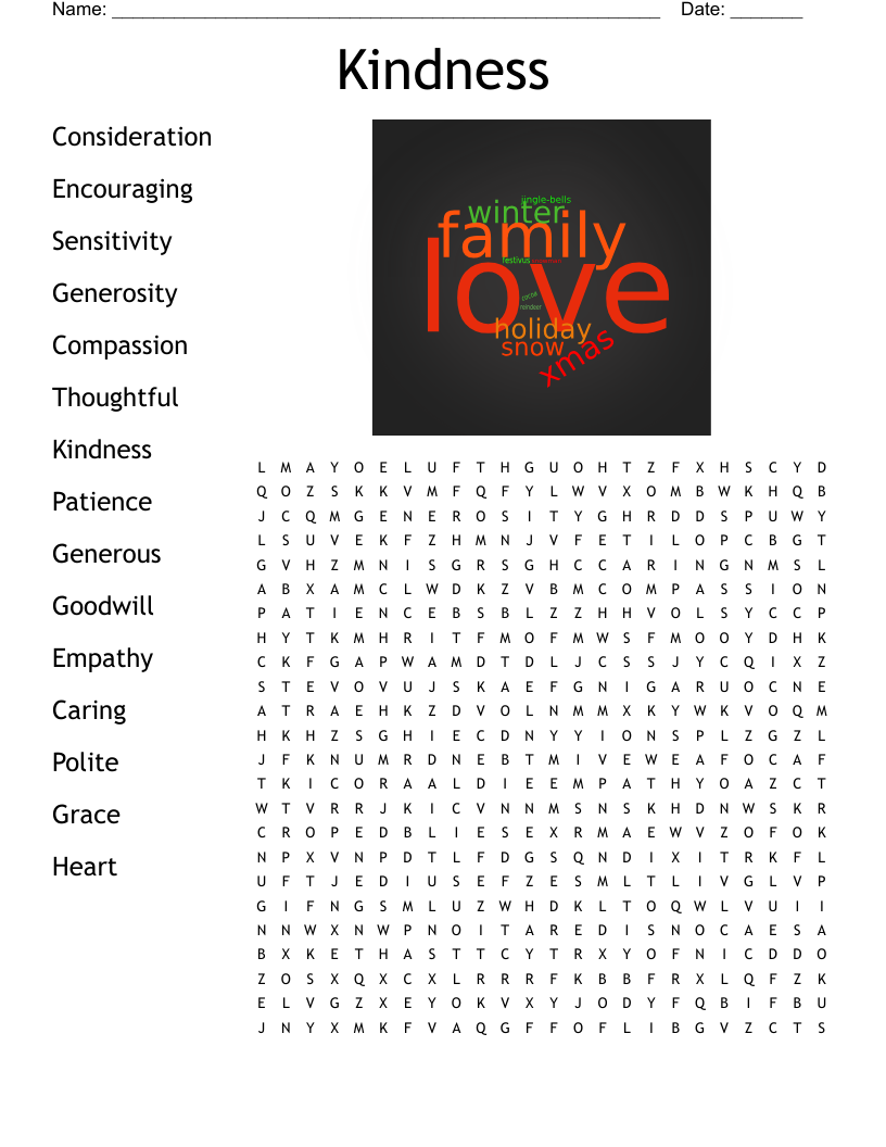 Kindness Word Search