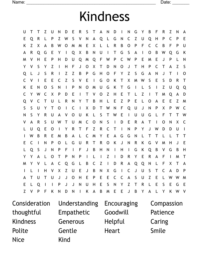 Kindness  Word Search