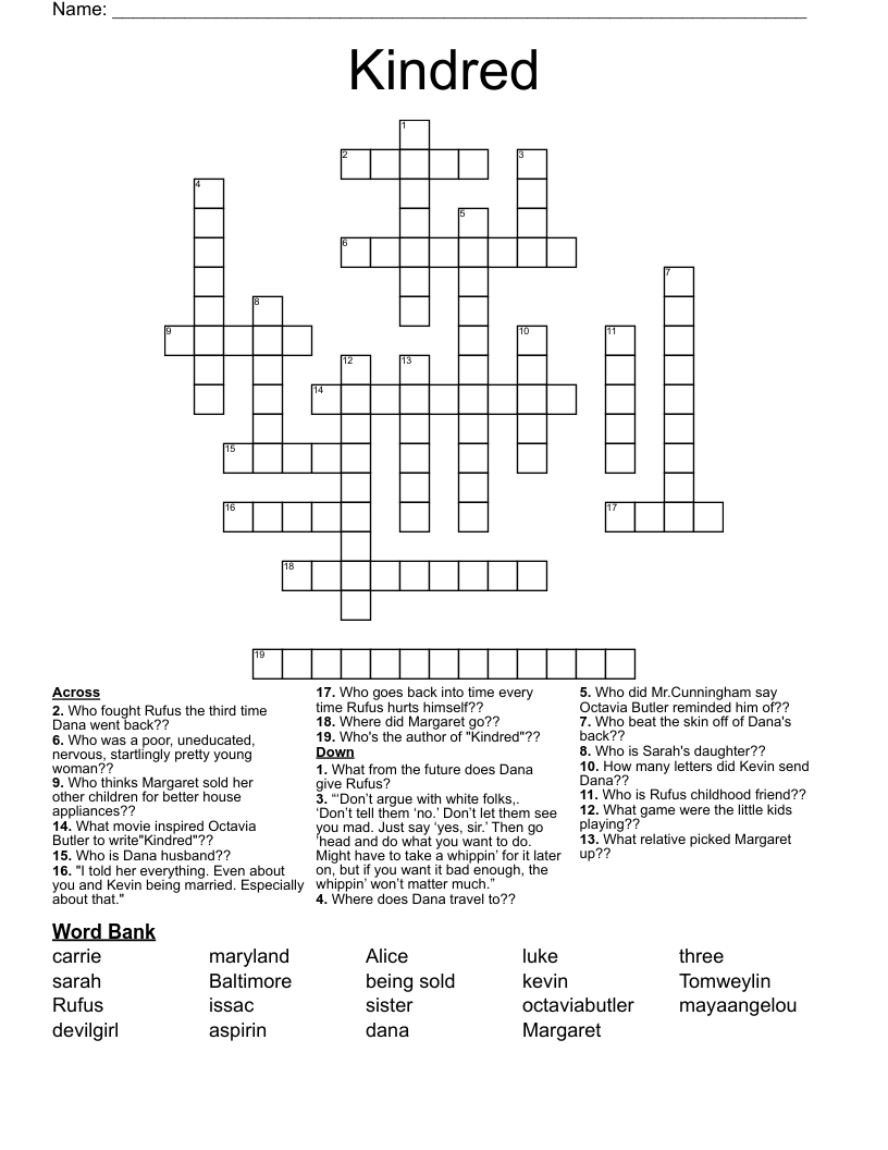 Kindred Crossword