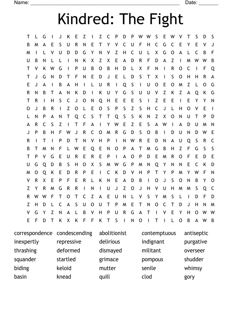 Kindred: The Fight Word Search