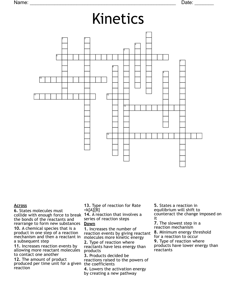 Kinetics  Crossword