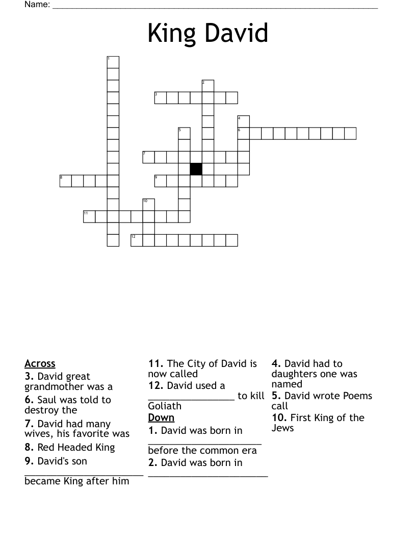 King David Crossword