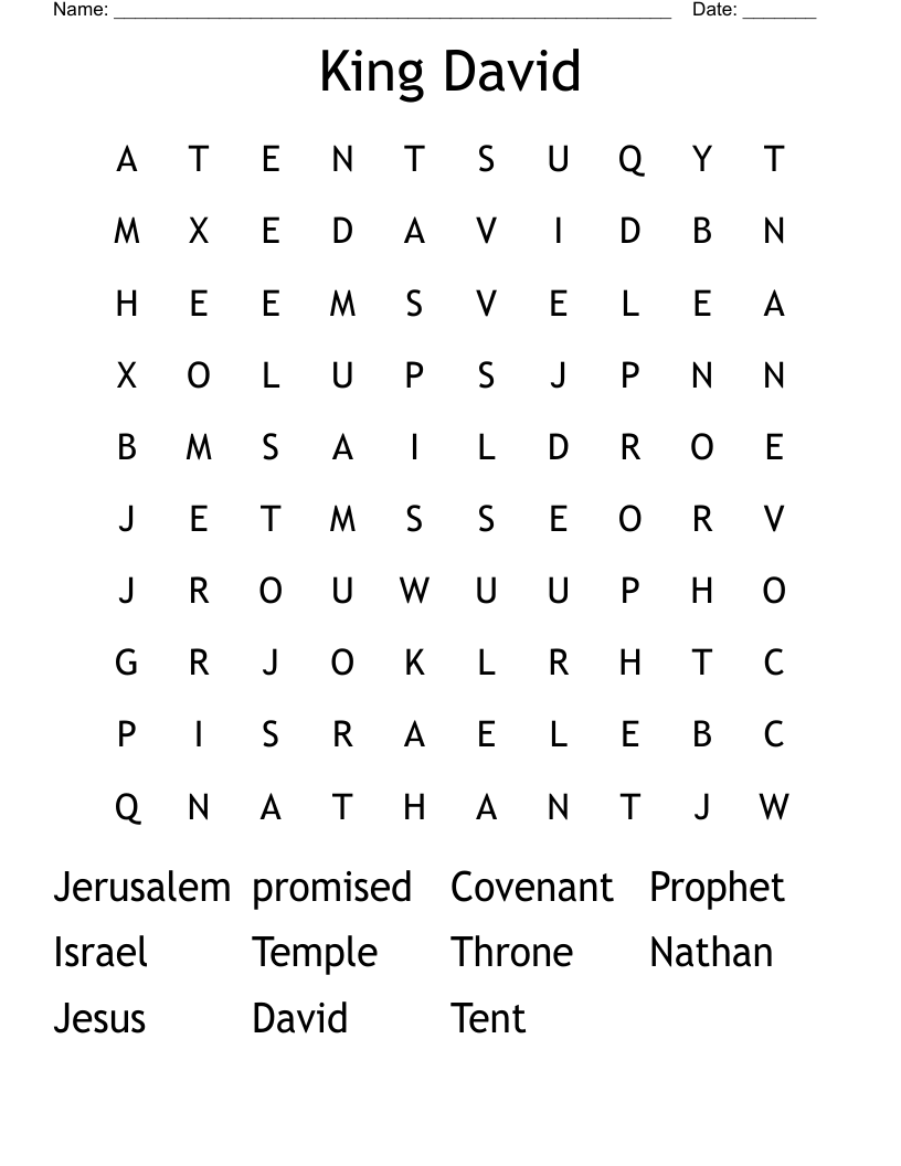 King David Word Search
