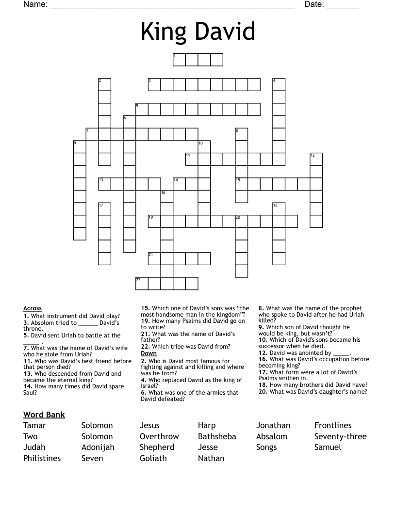 King David  Crossword