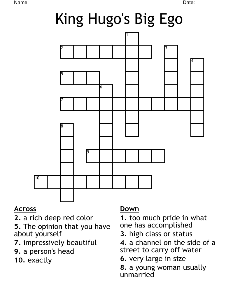 King Hugo's Big Ego Crossword