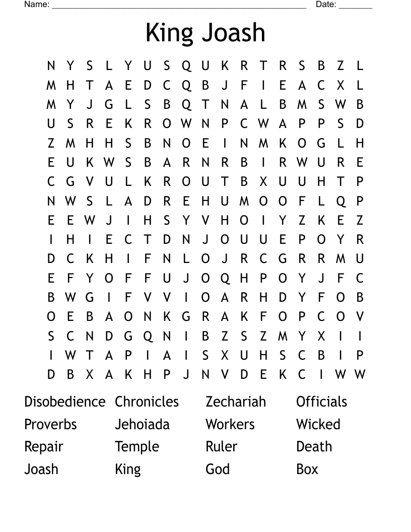 King Joash Word Search