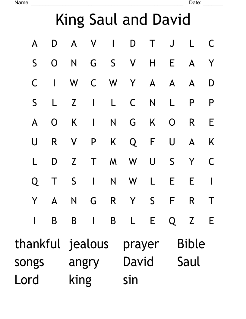 King Saul and David Word Search