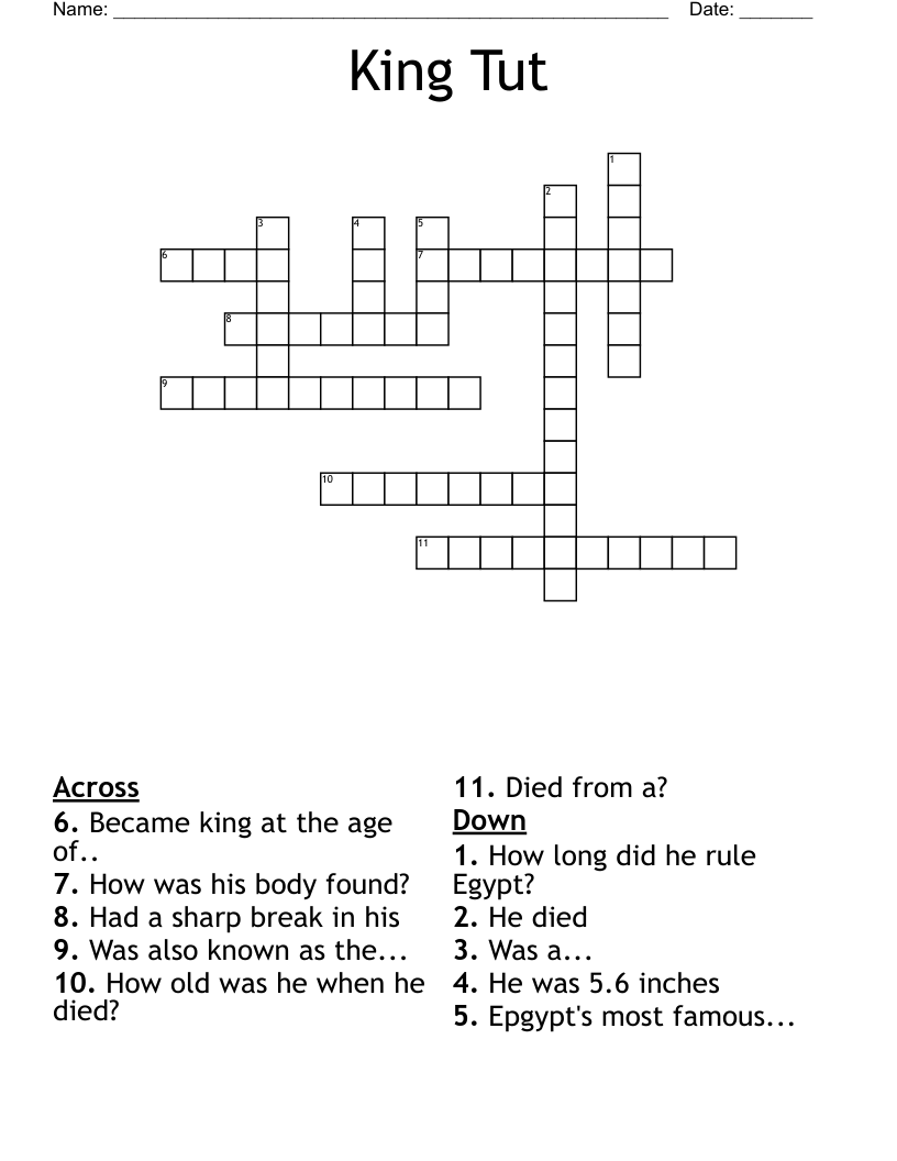 King Tut Crossword