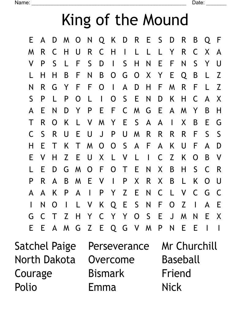 King of the Mound Word Search