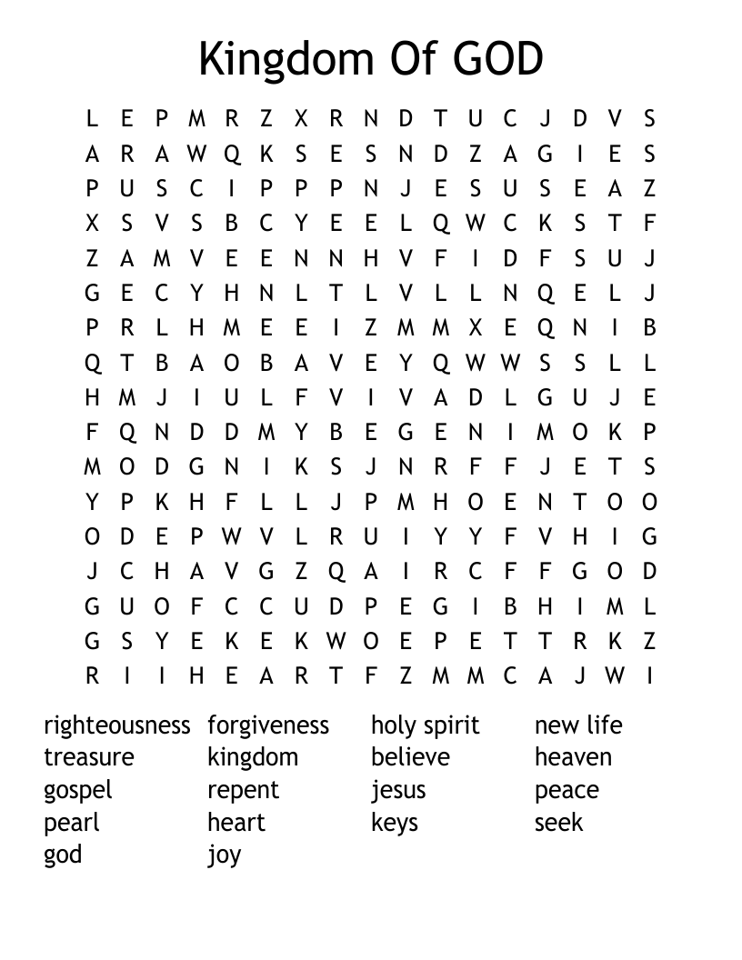 Kingdom Of GOD Word Search