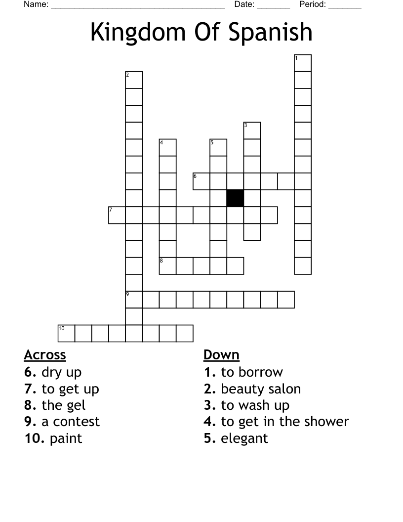 Kingdom Of Spanish Crossword