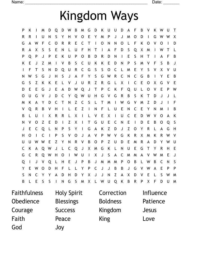 Kingdom Ways Word Search