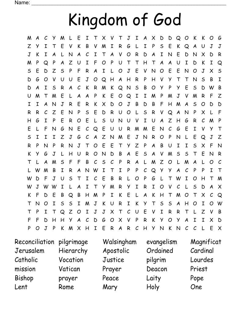 Kingdom of God Word Search