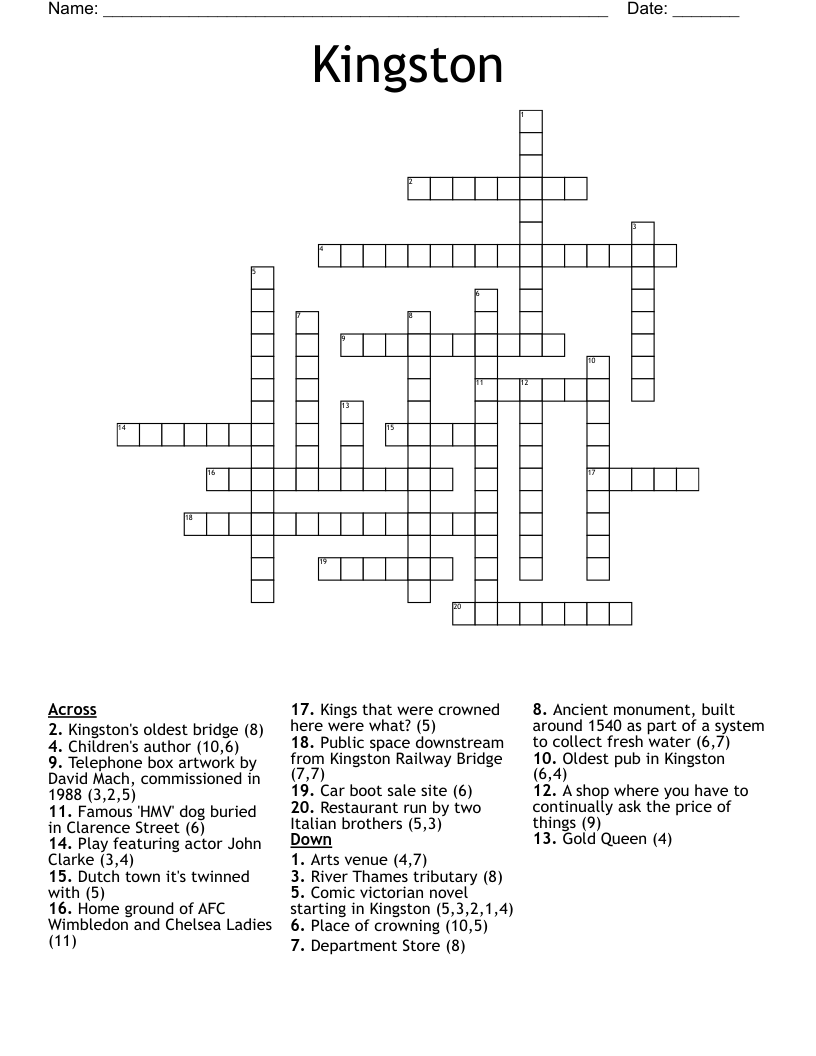 Kingston Crossword