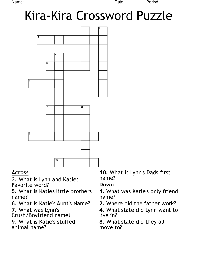 Kira-Kira Crossword Puzzle