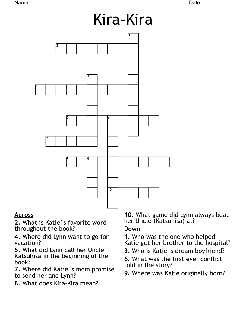 Kira-Kira  Crossword