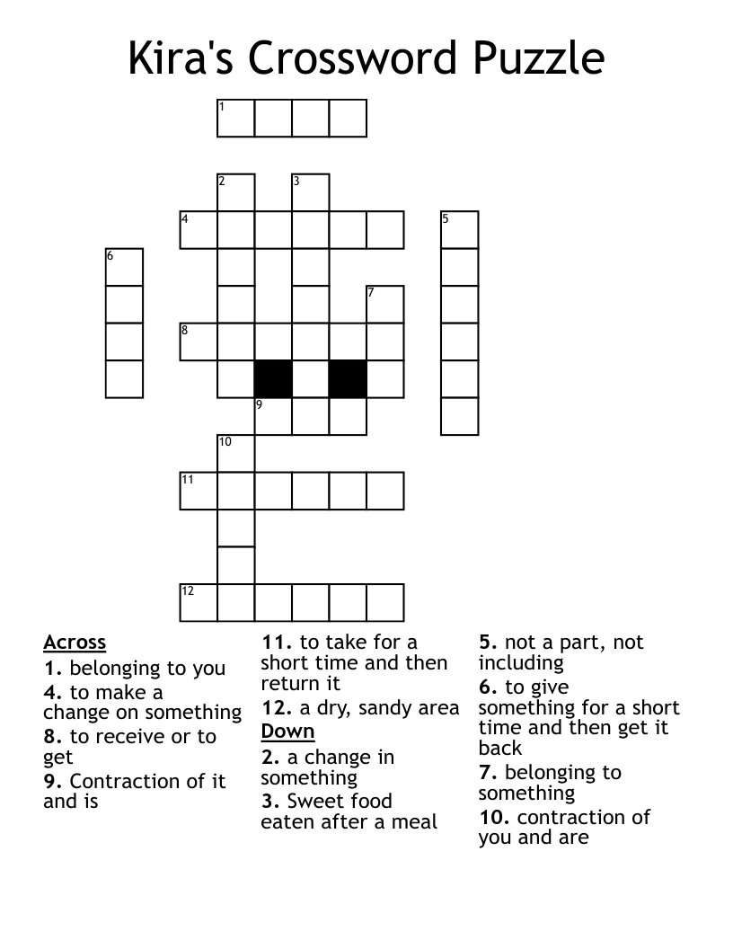 Kira's Crossword Puzzle