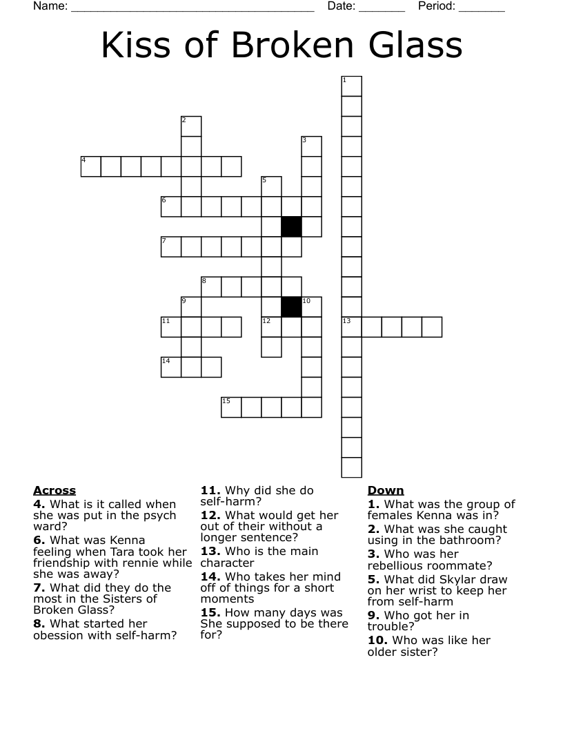 Kiss of Broken Glass Crossword