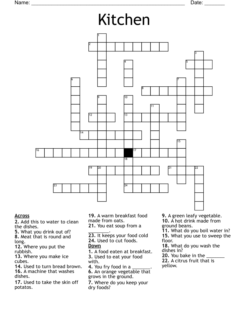 Kitchen Crossword