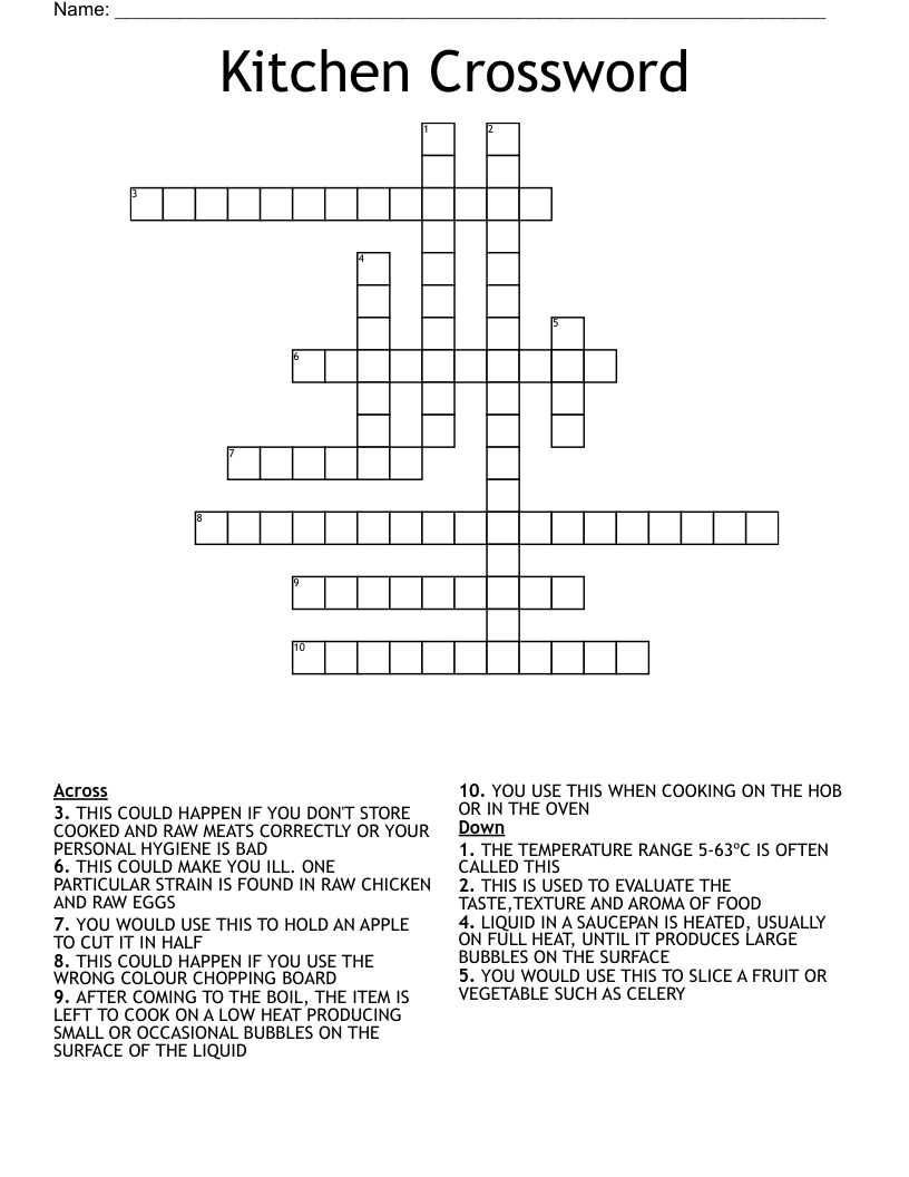 Kitchen Crossword