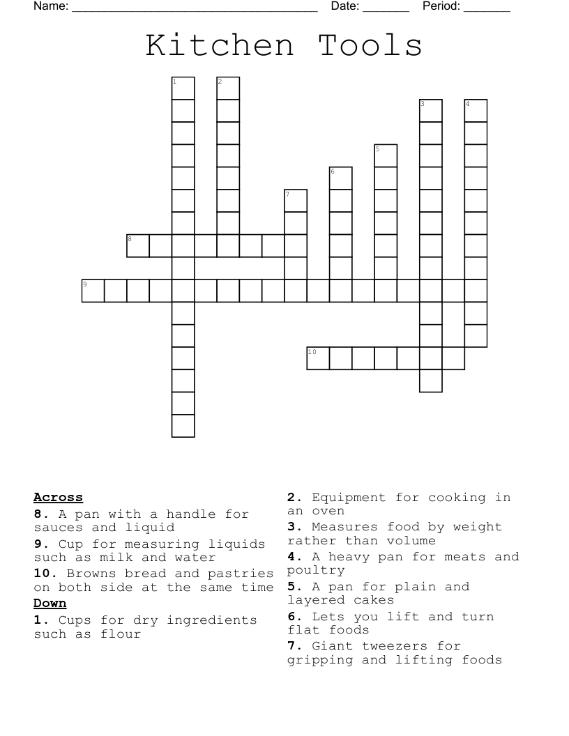 Kitchen Tools Crossword
