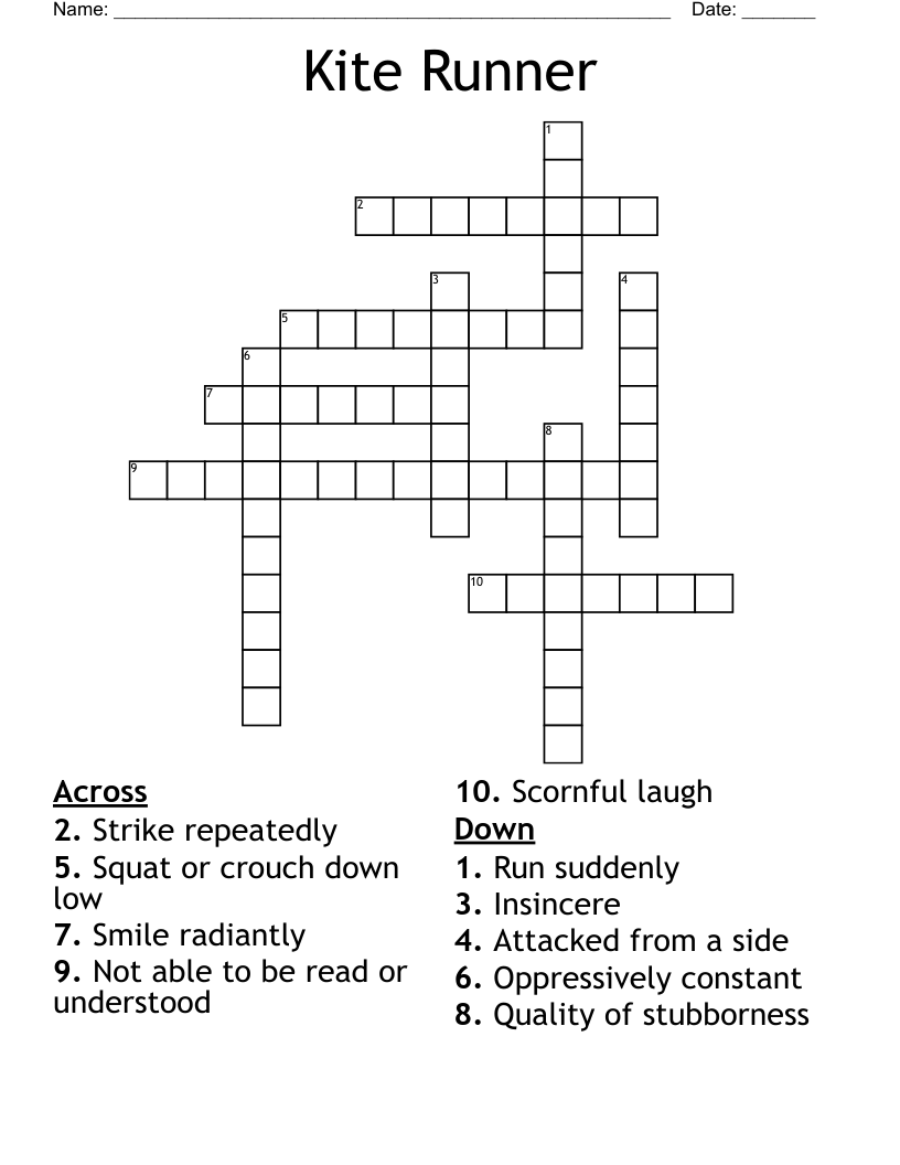 Kite Runner Crossword