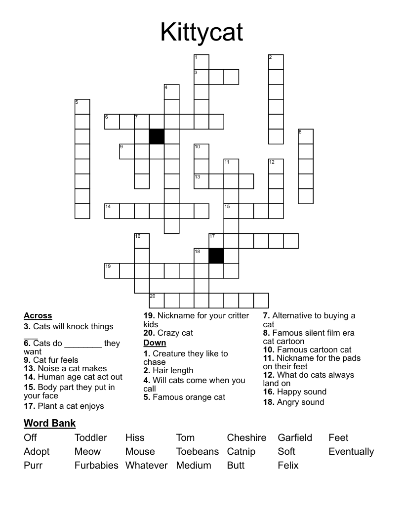 Kittycat Crossword