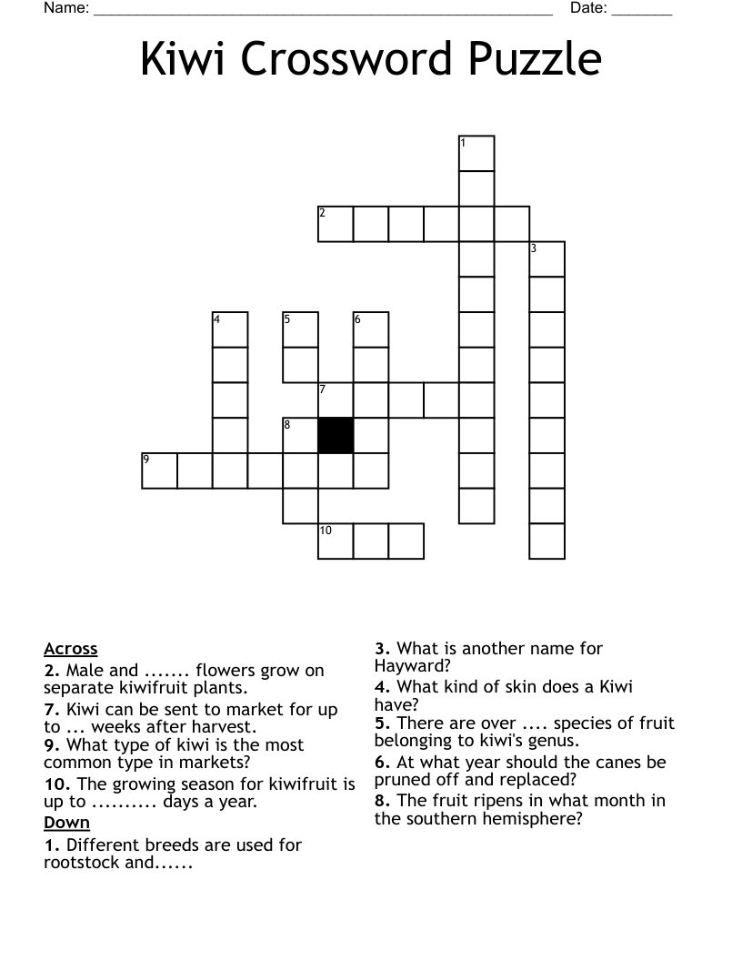 Kiwi Crossword Puzzle