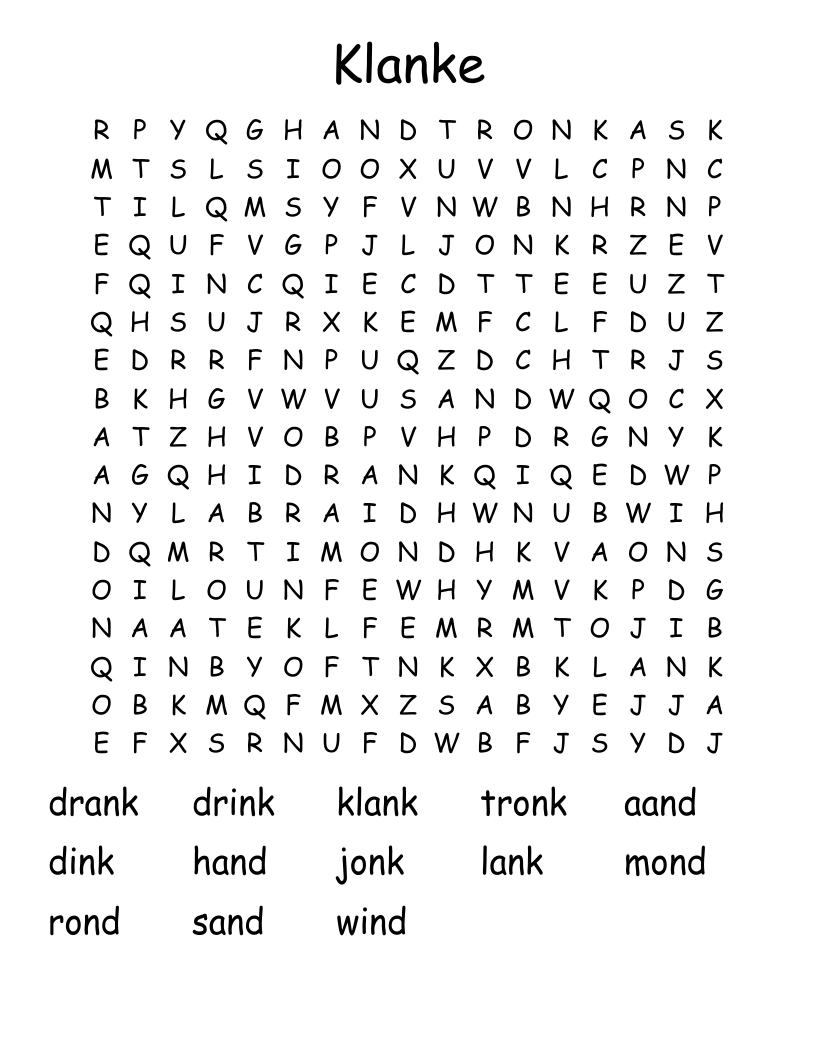 Klanke Word Search