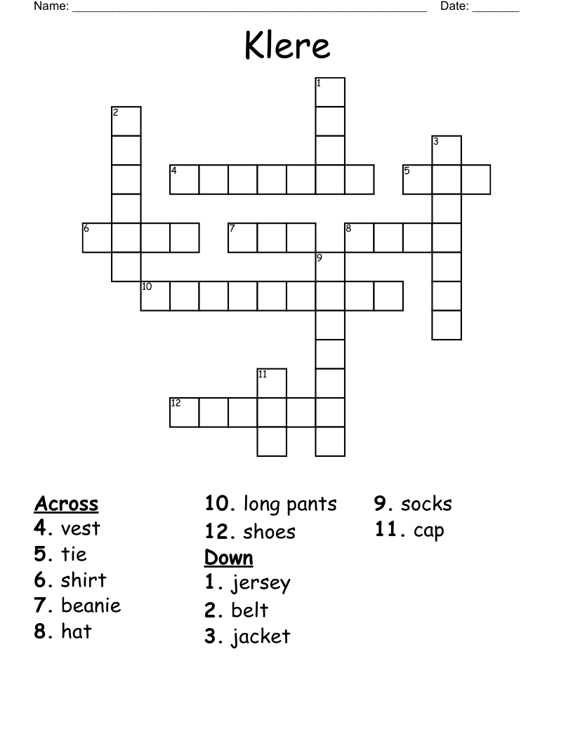 Klere Crossword