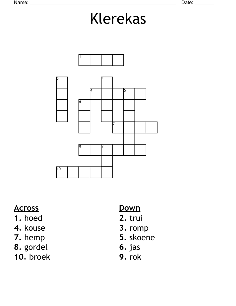 Klerekas Crossword
