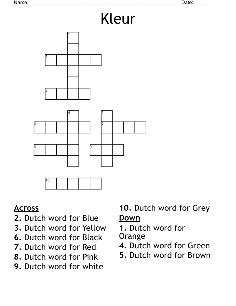 Kleur Crossword
