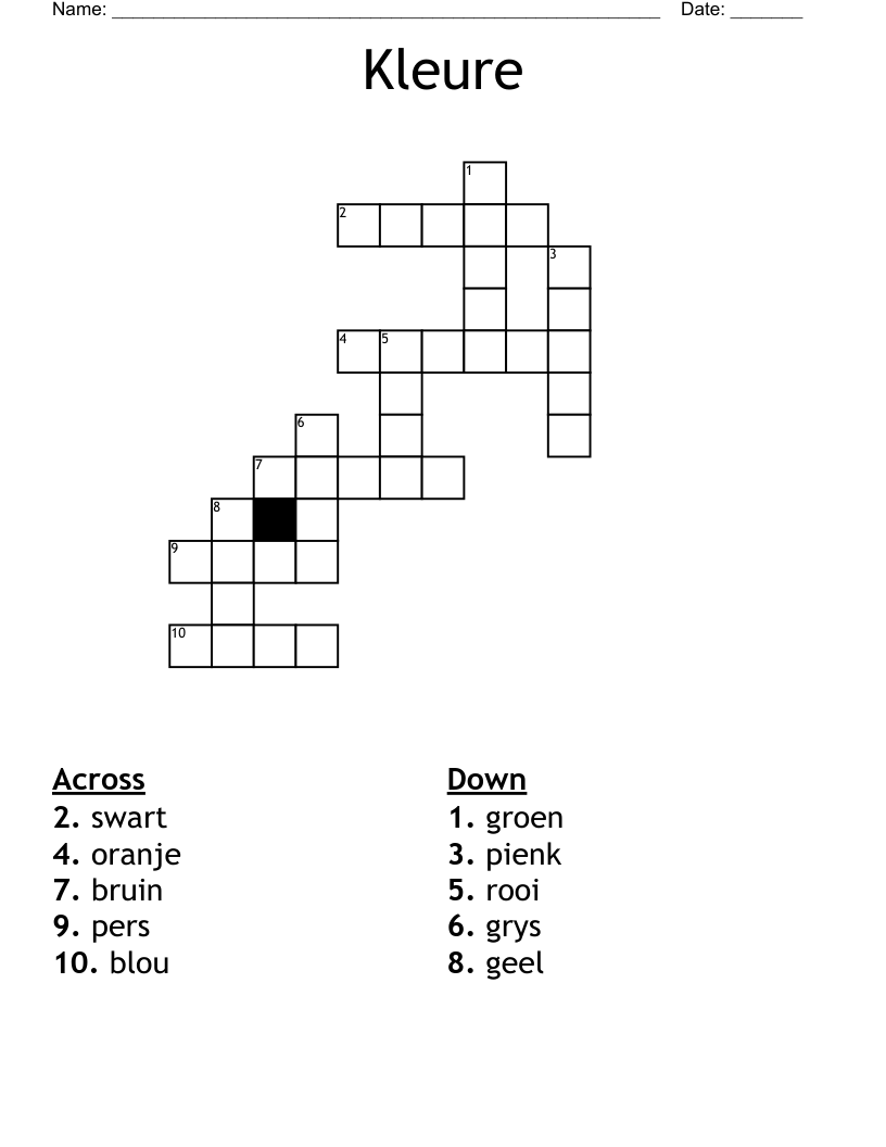 Kleure Crossword