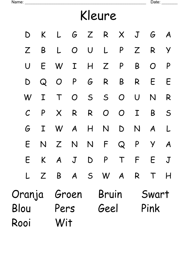 Kleure Word Search