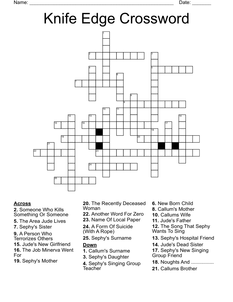 Knife Edge Crossword