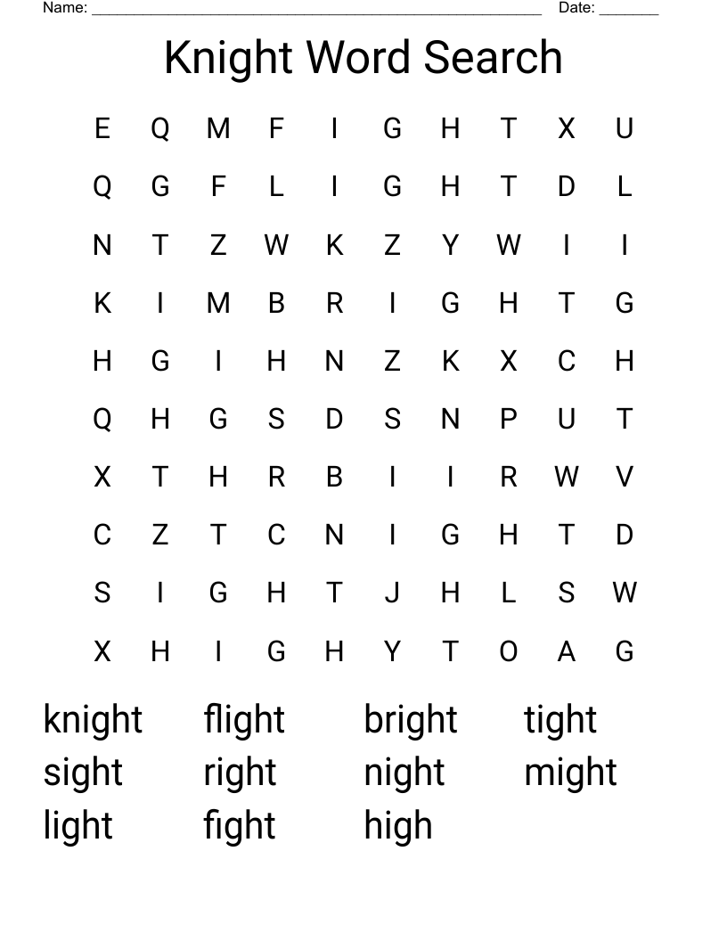 Knight Word Search