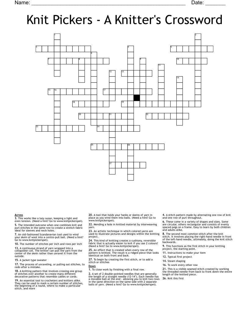 Knit Pickers - A Knitter's Crossword
