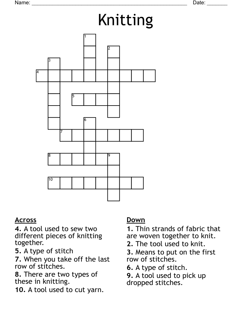 Knitting Crossword