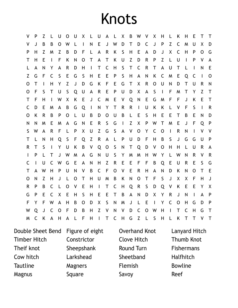 Knots Word Search