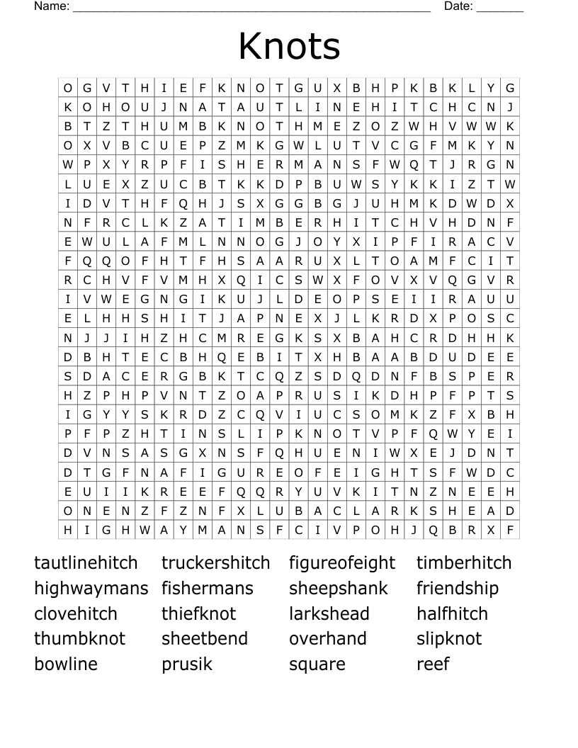 Knots Word Search