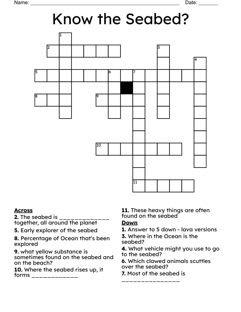 Know the Seabed? Crossword