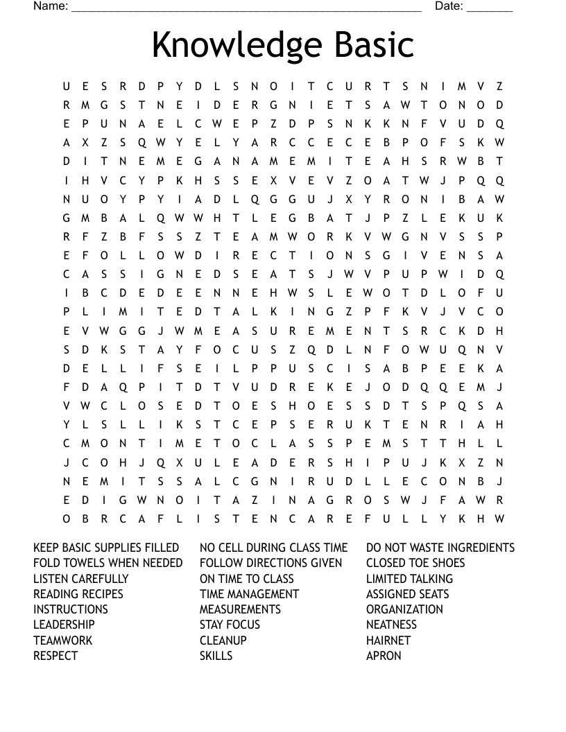Knowledge Basic Word Search